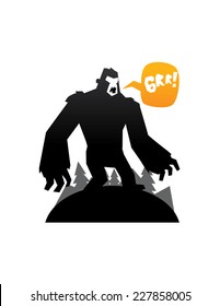  bigfoot monster black icon isolated illustration vector