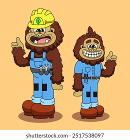 Bigfoot Nature Brothers Tshirt Character Illustration