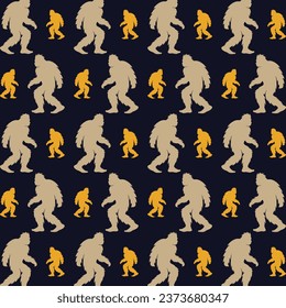 Bigfoot premium wallpaper repeating pattern vector illustration background