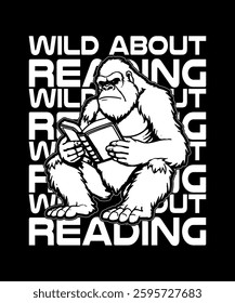 Bigfoot reading graphics saga vector design