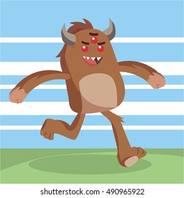 bigfoot running illustration design