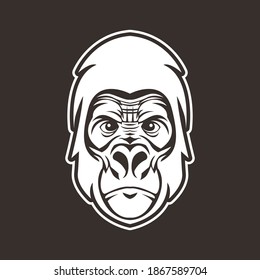 Bigfoot Or Sasquatch, Gorilla  Icon. Silhouette Symbol Design, Vector