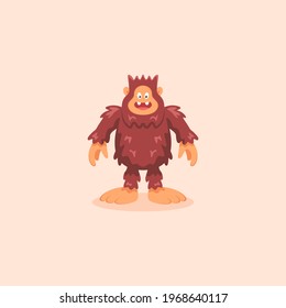 Bigfoot sasquatch monster cartoon illustration