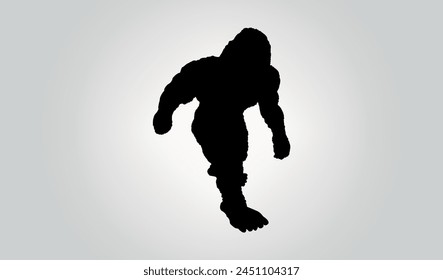 Bigfoot sasquatch yeti silhouette cartoon vector
