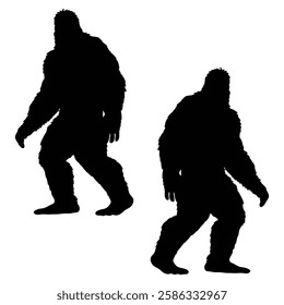 Bigfoot Silhouette, Bigfoot illustration, Bigfoot icon Silhouette, Bigfoot Silhouette illustration