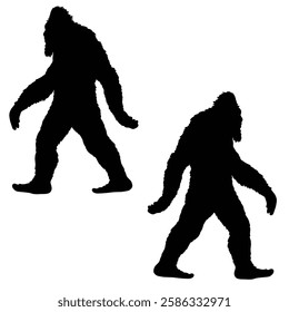 Bigfoot Silhouette, Bigfoot illustration, Bigfoot icon Silhouette, Bigfoot Silhouette illustration