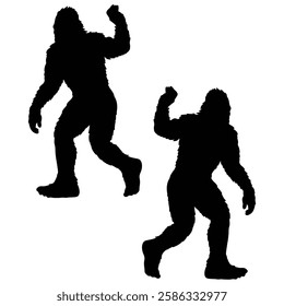 Bigfoot Silhouette, Bigfoot illustration, Bigfoot icon Silhouette, Bigfoot Silhouette illustration