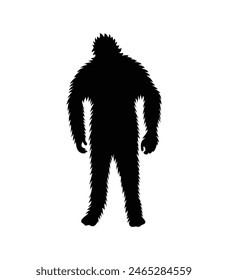 silueta de pie grande. pie grande aislado sobre fondo blanco. Ilustración vectorial. dibujado a mano. silueta negra de pie grande. Ilustración de Bigfoot.