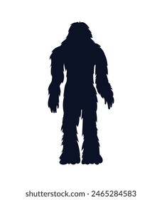 silueta de pie grande. pie grande aislado sobre fondo blanco. Ilustración vectorial. dibujado a mano. silueta negra de pie grande. Ilustración de Bigfoot.