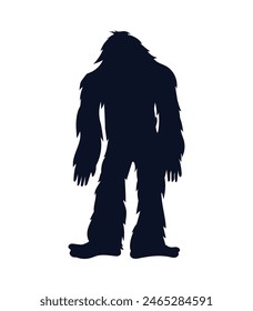 silueta de pie grande. pie grande aislado sobre fondo blanco. Ilustración vectorial. dibujado a mano. silueta negra de pie grande. Ilustración de Bigfoot.