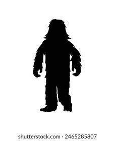 silueta de pie grande. pie grande aislado sobre fondo blanco. Ilustración vectorial. dibujado a mano. silueta negra de pie grande. Ilustración de Bigfoot.