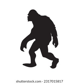 Bigfoot silhouette t shirt design. Vector illustration.