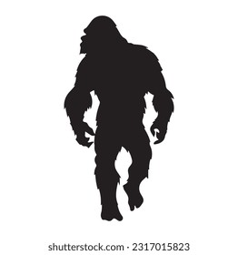 Bigfoot silhouette t shirt design. Vector illustration.