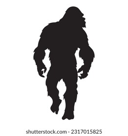 Bigfoot silhouette t shirt design. Vector illustration.