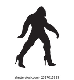 Bigfoot silhouette t shirt design. Vector illustration.