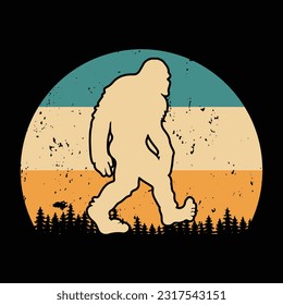 Bigfoot silhouette t shirt design. Vector illustration.