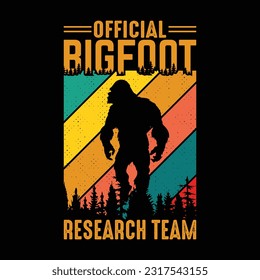 Bigfoot silhouette t shirt design. Vector illustration.