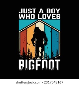 Bigfoot silhouette t shirt design. Vector illustration.