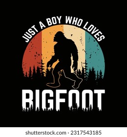 Bigfoot silhouette t shirt design. Vector illustration.