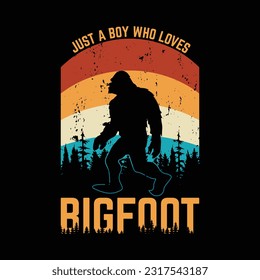 Bigfoot silhouette t shirt design. Vector illustration.