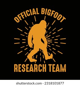 Bigfoot silhouette t shirt design. Vector illustration.