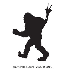 Bigfoot silhouette t shirt design. Vector illustration.