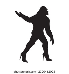 Bigfoot silhouette t shirt design. Vector illustration.