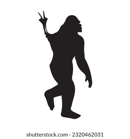 Bigfoot silhouette t shirt design. Vector illustration.