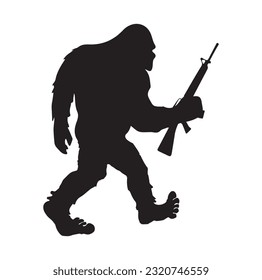 Bigfoot silhouette t shirt design. Vector illustration.