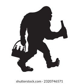 Bigfoot silhouette t shirt design. Vector illustration.