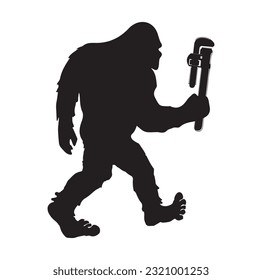 Bigfoot silhouette t shirt design. Vector illustration.