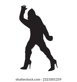 Bigfoot silhouette t shirt design. Vector illustration.