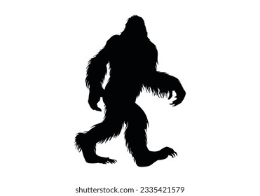 Bigfoot silhouette t shirt design.  vector