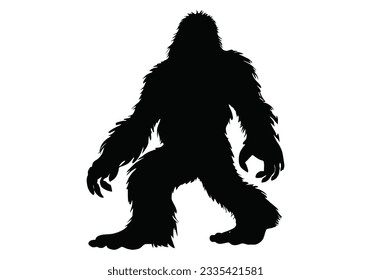 Bigfoot silhouette t shirt design.  vector