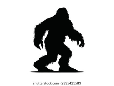 Bigfoot silhouette t shirt design.  vector