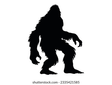 Bigfoot silhouette t shirt design.  vector