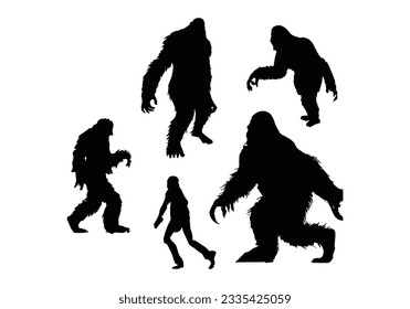 Bigfoot silhouette t shirt design. vector