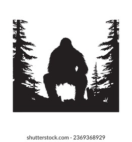 Bigfoot silhouette t shirt design. Vector illustration.