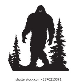 Bigfoot silhouette t shirt design. Vector illustration.