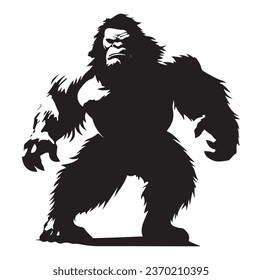 Bigfoot silhouette t shirt design. Vector illustration.