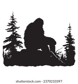 Bigfoot silhouette t shirt design. Vector illustration.