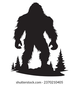 Bigfoot silhouette t shirt design. Vector illustration.