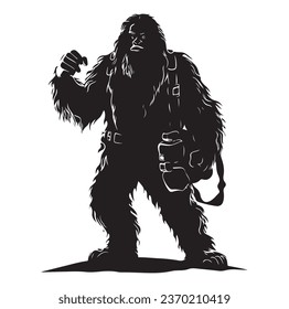 Bigfoot silhouette t shirt design. Vector illustration.