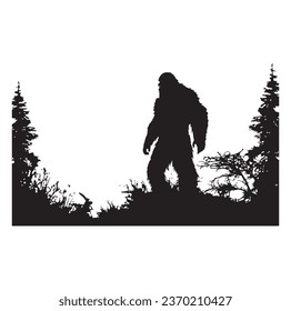 Bigfoot silhouette t shirt design. Vector illustration.