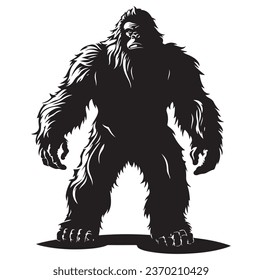 Bigfoot Silhouette t Shirt Design. Vektorgrafik.