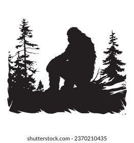 Bigfoot silhouette t shirt design. Vector illustration.