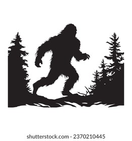 Bigfoot silhouette t shirt design. Vector illustration.