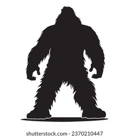 Bigfoot silhouette t shirt design. Vector illustration.