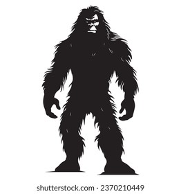 Bigfoot silhouette t shirt design. Vector illustration.