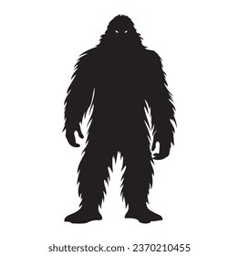 Bigfoot silhouette t shirt design. Vector illustration.